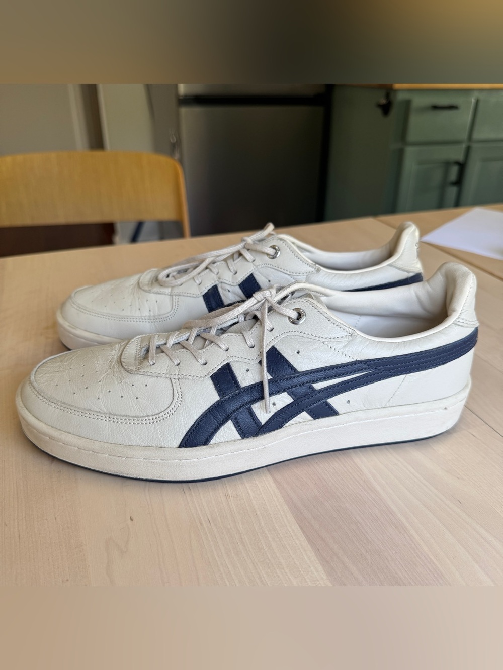 Onitsuka Tiger by Asics Cream & Navy Low-Top Sneakers